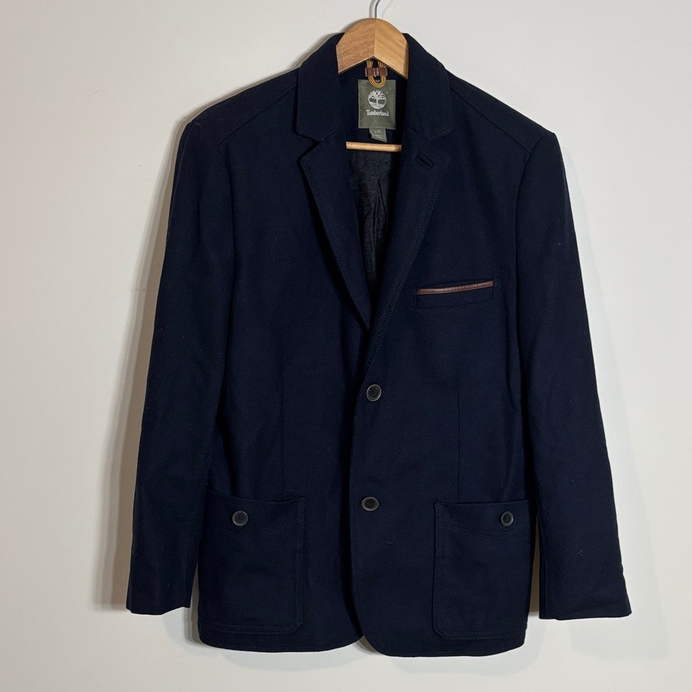 Vintage Timberland Wool Pea Coat Blazer Jacket Navy